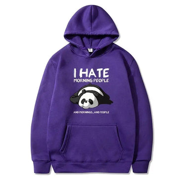 Lazy Panda I Hate Morning People and Mornings and People Funny Hoodie