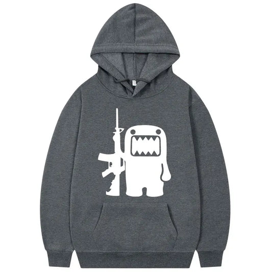 Funny Domo Kun AK47 Print Hoodie