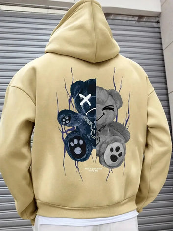 Cartoon Bear Hoodie funny