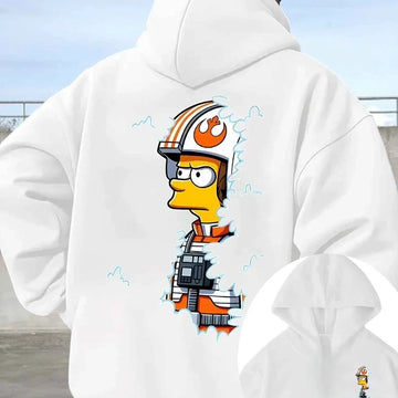 Disney Simpson Burger Hooded Sweatshirt for Autumn/Winter 2025, Fashionable Casual Loose Unisex 100% cotton Hoodie