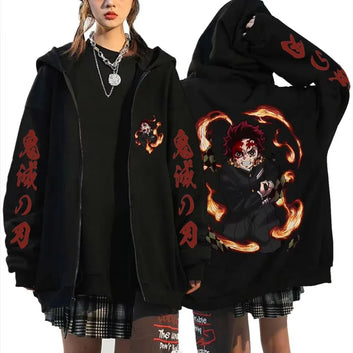Demon Slayer Anime Zip Up Hoodie