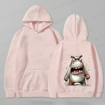 Boasting Angry Hippo Funny Hoodie