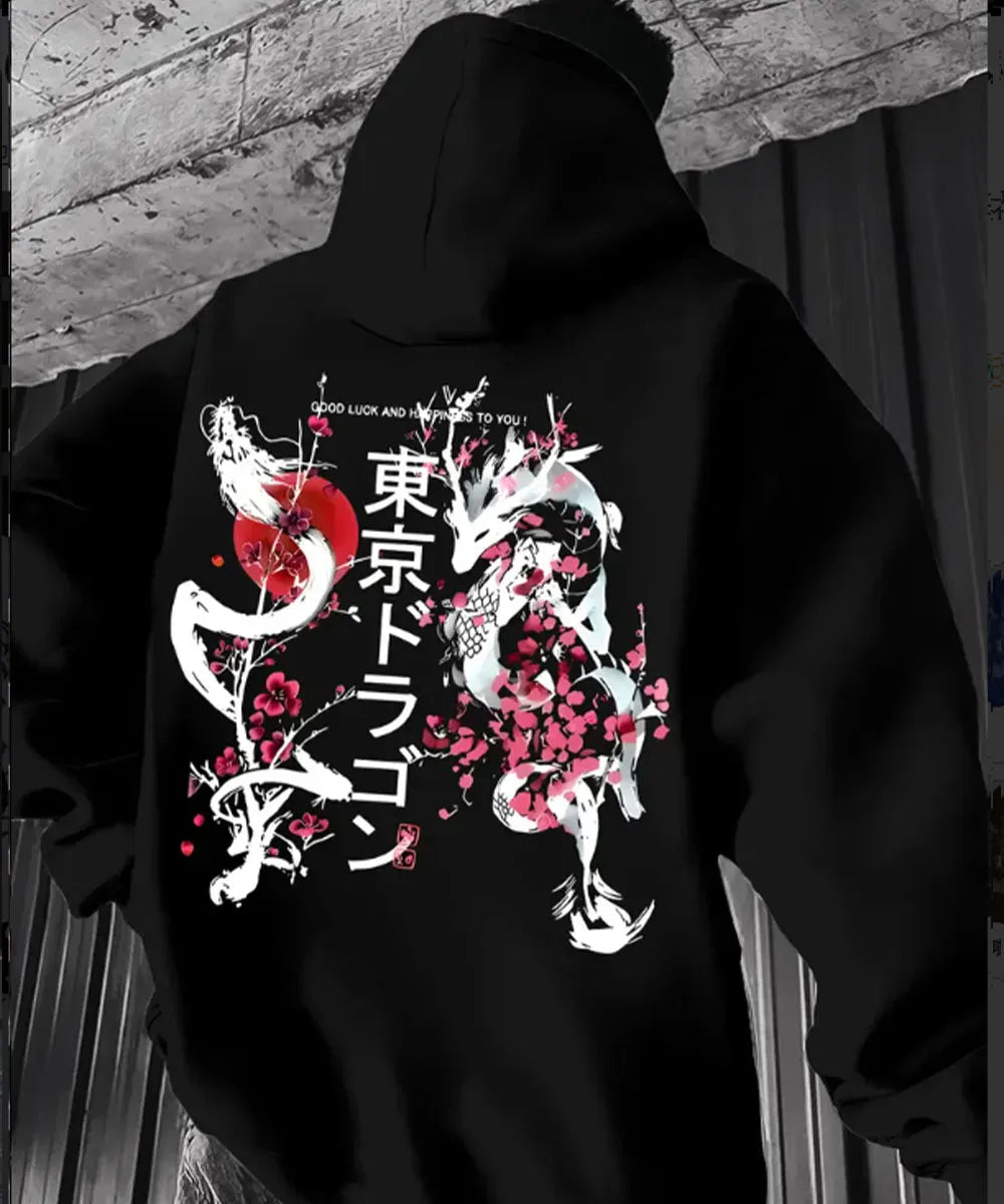 Dragon flowers hoodie