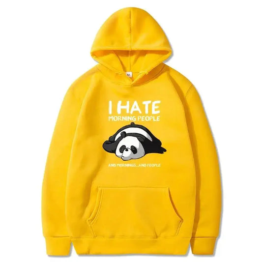 Lazy Panda I Hate Morning People and Mornings and People Funny Hoodie
