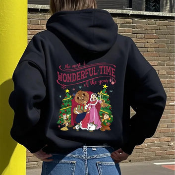 Beauty & Beast Christmas Hoodie Disney Cartoon Movie