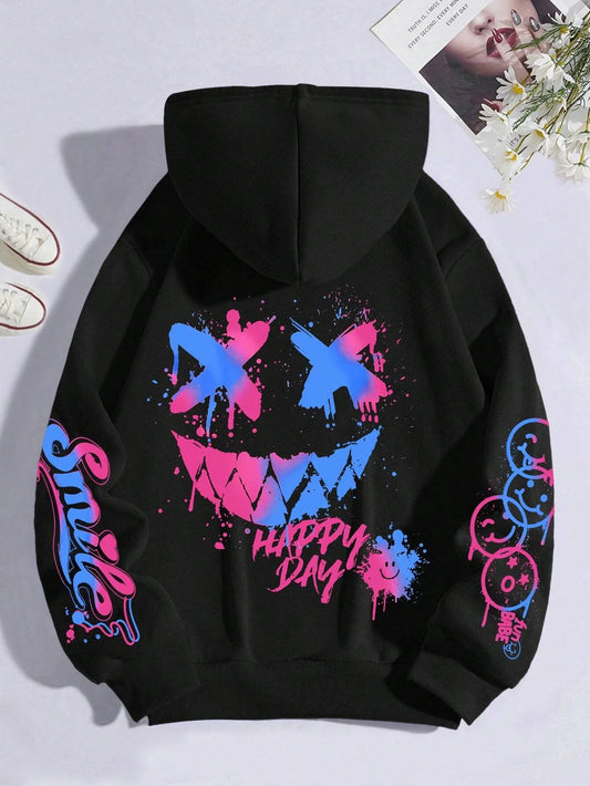 Happy Day smile Graffiti hoodie