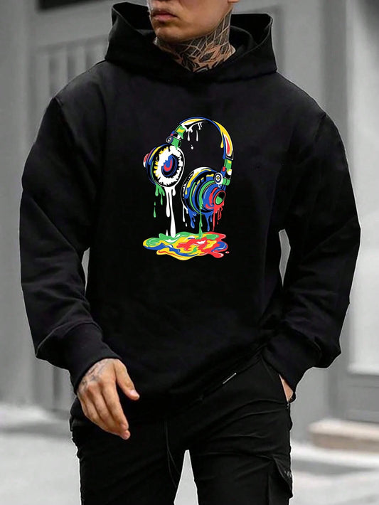 Hoodie with Colorful Drop Earphones