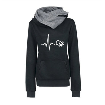 Heart beat dagger paw hoodie