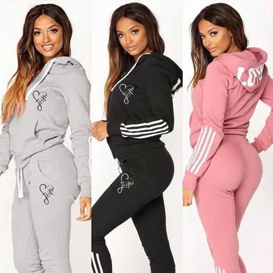 Love faith Hoodies Set Tracksuit