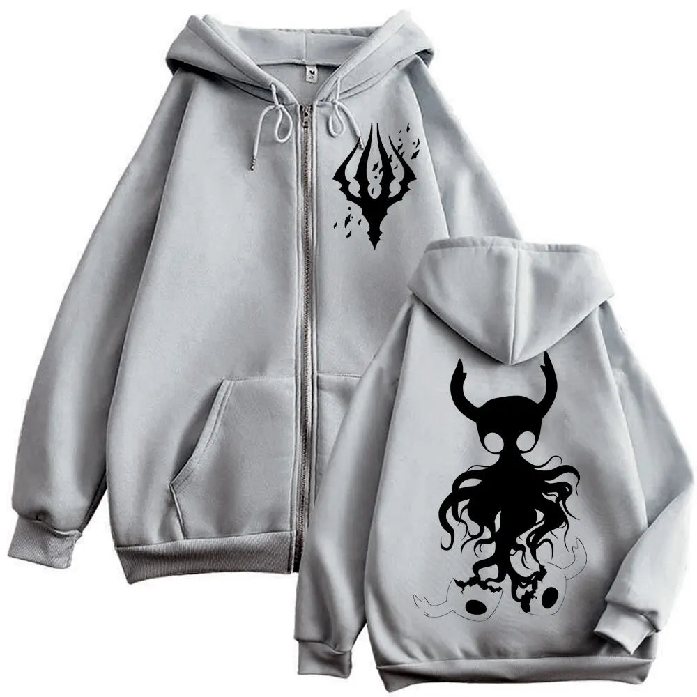 Limited Hollow Knight Game Graphic Zipper Hoodie