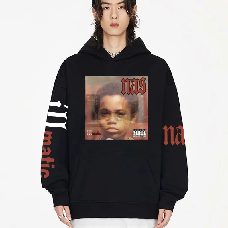 Rapper Nas Illmatic Album Cover Print Hoodies music