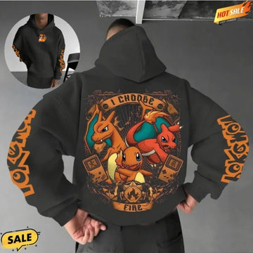 Pokemon Hoodie Charmander Evolution Anime Cartoon