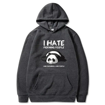 Lazy Panda I Hate Morning People and Mornings and People Funny Hoodie