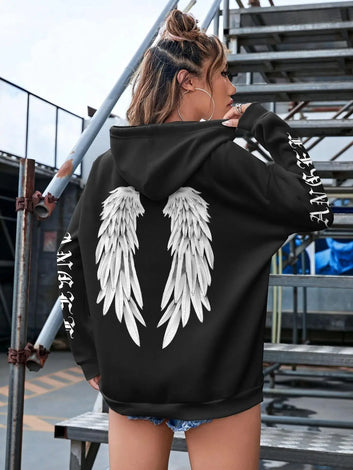 Beautiful Angel Wings Printed Hoodie