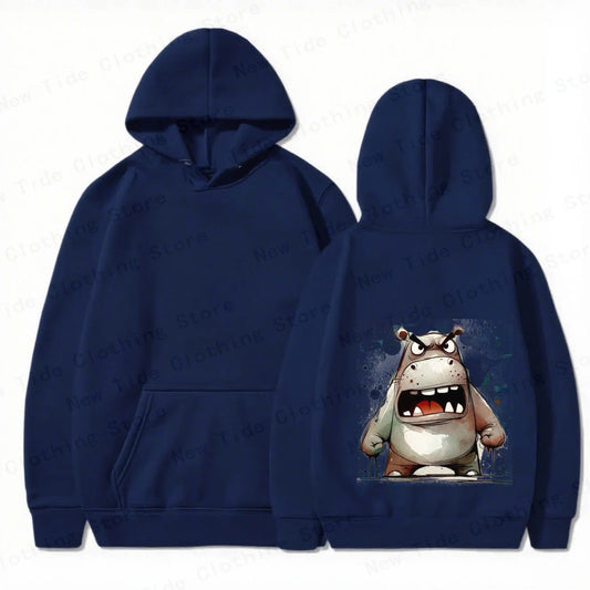 Boasting Angry Hippo Funny Hoodie