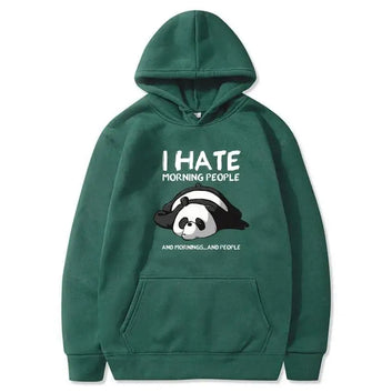 Lazy Panda I Hate Morning People and Mornings and People Funny Hoodie