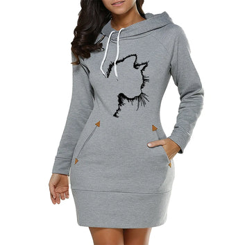 Dress Hoodie Cat Design