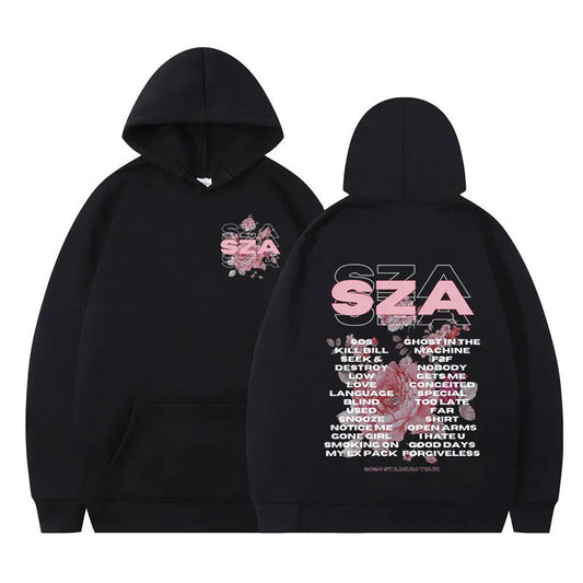 Rapper SZA SOS Australia Tour Hoodies Men Fashion Vintage Hip Hop Harajuku Hooded Sweatshirts Casual Loose Pullover Fans Gift