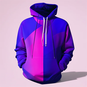 New Fashion 3D Printed Purple Hoodie
