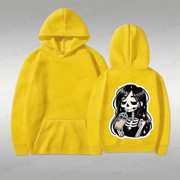 Skeleton Girl with Drink Hoodie