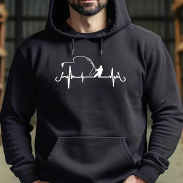 Heart beat fishing hoodie