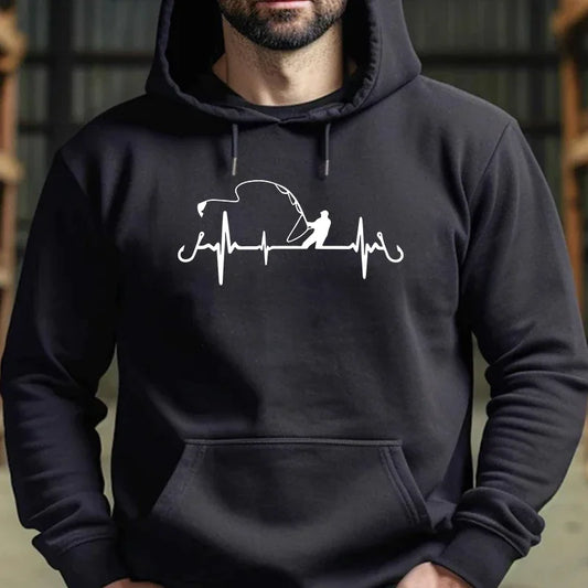 Heart beat fishing hoodie