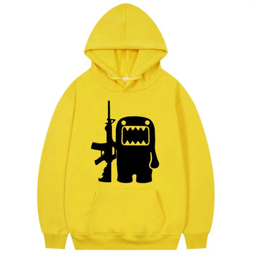 Funny Domo Kun AK47 Print Hoodie