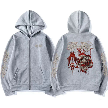 Ghostemane Graphic Zipper Hoodie Music Rapper