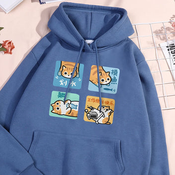 Not Wanting To Work Seriously cat hoodie