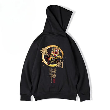 【M-8XL Hoodies】Men Oversized Pullover Hoodie Fashion Loose Chinese style lion dance Print Long Sleeve Couple Clothes