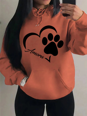 Dog Paw Heart Hoodie