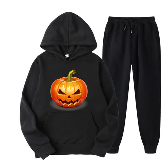 2025 Halloween evil pumpkin doodle print suits Spring And Autumn Man Hoodie Sweatshirts Casual Comfortable Trendy Mens Wear sets