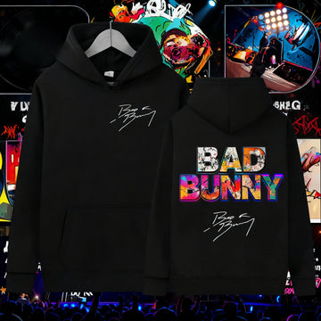 25/26 Autumn and Winter Rapper DeBi TiRAR MaS FOToS DTMF Tour New Album Bad Bunny Mens Vintage 100% Pure Cotton Printed Hoodie