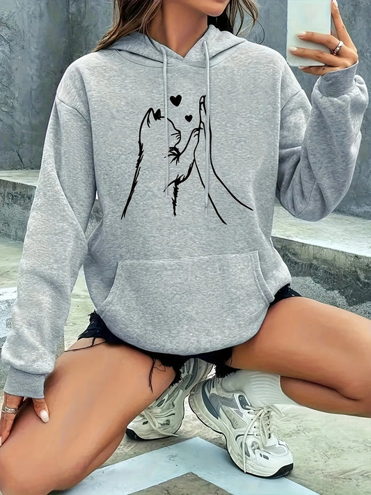 Cute High-Fiving Cat Hearts hoodie