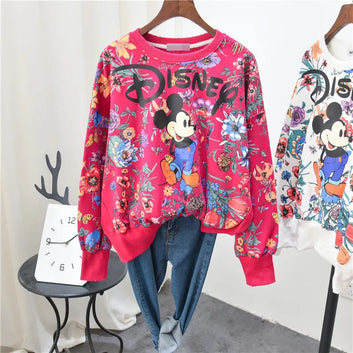 cartoon print Hoodie Disney Mickey