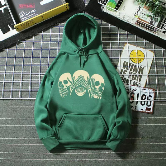 Skull Printed Hoodies halloween