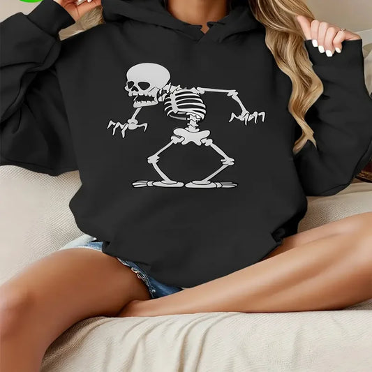 Halloween Skeleton Dancing Hoodie Retro Cartoon