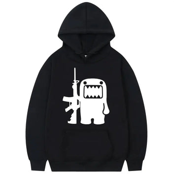 Funny Domo Kun AK47 Print Hoodie