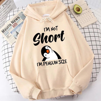 Penguin I'm Not Short Hoodie funny