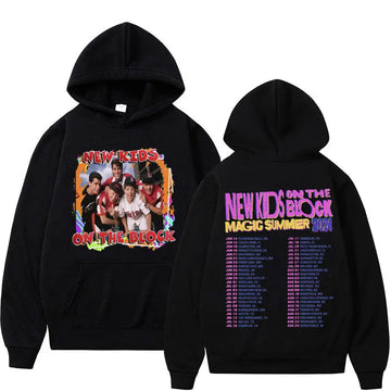 Rock Band NKOTB The Magic Tour 2025 Autumn and Winter 100% Cotton Printing Hoodie New Kids on The Block Fan Men's Hip Hop 90s