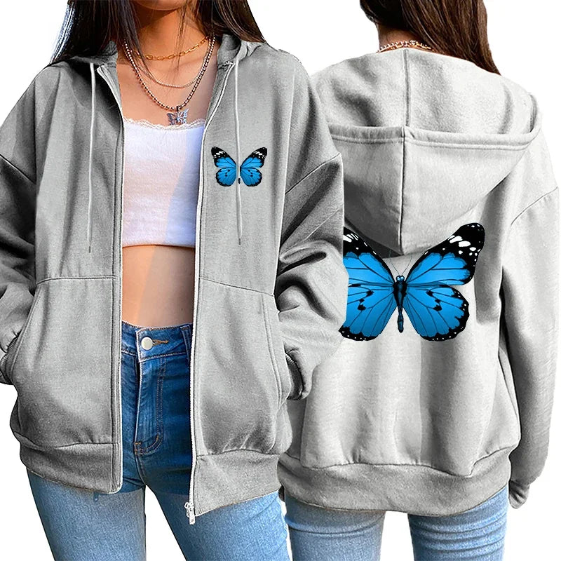 Butterfly zip up hoodie