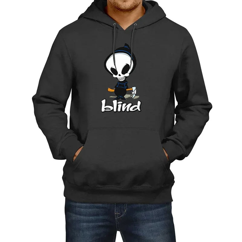 Skull Print Hoodie Blind