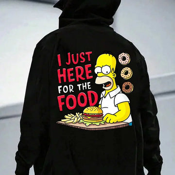 Disney Simpson Burger Hooded Sweatshirt for Autumn/Winter 2025, Fashionable Casual Loose Unisex 100% cotton Hoodie