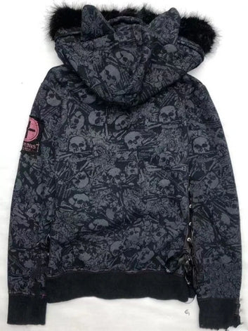 Goth Skull and bones hoodie zip up