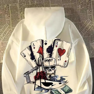 Skull and card Hoodie
