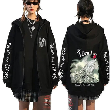 Rock Band Korn Follow The Leader Tour 2014 Zipper Hoodie music