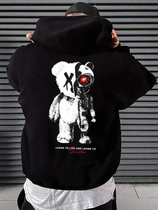 Cartoon Machine Bear Hoodie