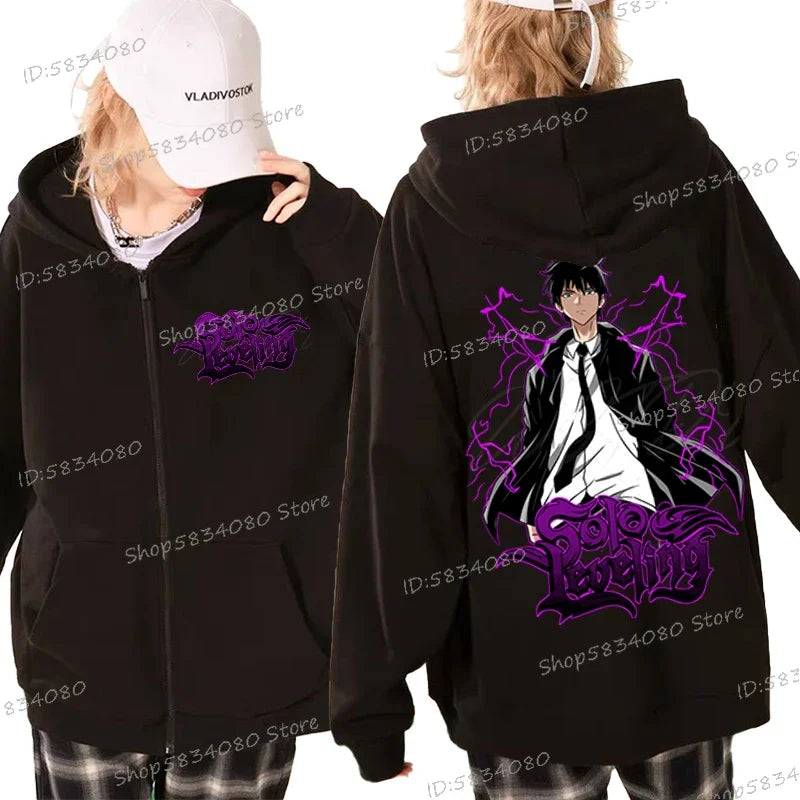 Anime Solo Leveling Zip Up Hoodie