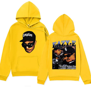 90s Rapper Eazy E Graphic Hoodie Men 90s Vintage Harajuku Hooded Sweatshirt Casual Oversized Hip Hop Streetwear Hoodies Unisex