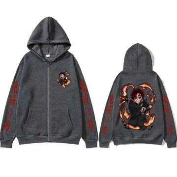 Demon Slayer Anime Zip Up Hoodie